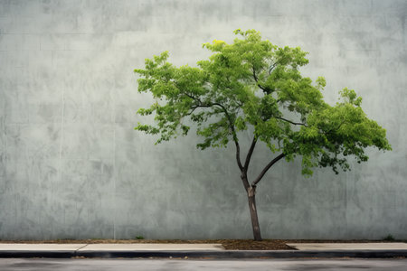 Vibrant Tree Amidst a Gray Canvas: Capturing Natures Beauty in 3:2 Perspectiveの素材