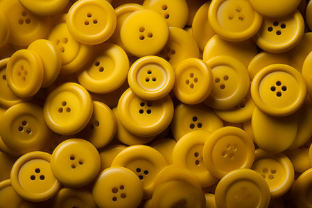 Captivating Capture of Vibrant Yellow Buttons on a Mesmerizing Surfaceの素材