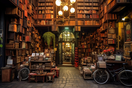 Captivating Display of Bookshelves in a Malaysia Bookshop - Kuala Lumpur, March 28, 2017の素材