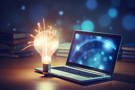 Elevating Education: Harnessing the Glowing Laptop to Empower Self-Learning and Business Studying inの素材