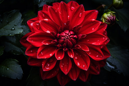 Captivating Beauty: The Enchanting Red Dahlia Flower in a 3:2 Aspect Ratioの素材
