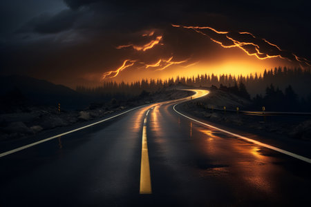 Capturing the Essence of the Open Road: A Stunning 3:2 Road Photoの素材