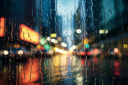 Captured through a Misty Lens: Artistic 3:2 Selective Focus Photography of Wet Glassの素材