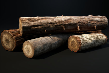 Imperfectly Beautiful: Timber Logs with Characteristic Scratches - AR 3:2の素材