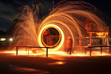 Spinning Steel Wool Madness: An Unforgettable AR 3:2 Amusement Park Rideの素材