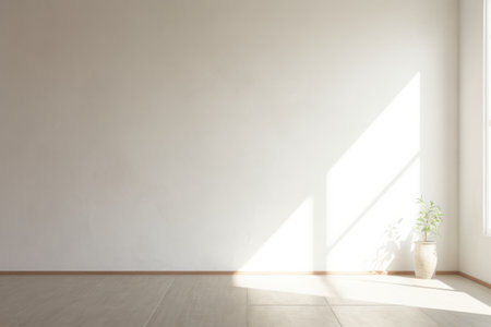 Captivating Play of Sunlight on a White Room Wall in a 3:2 Perspectiveの素材