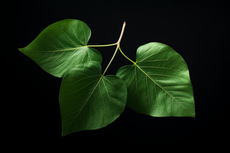 Harmony in Nature: The Majestic Dance of Two Green Leavesの素材