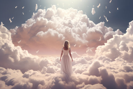 Pristine Skies: Capturing the Beauty of White Clouds in AR 3:2の素材