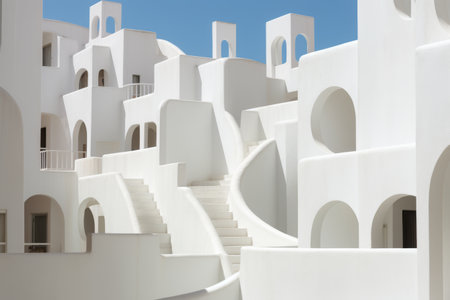 The Enchanting Aesthetic of White Concrete Buildings --ar 3:2の素材