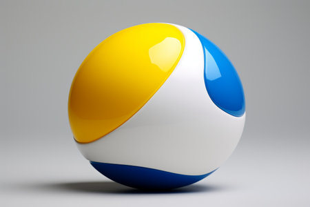 Dazzling Harmony: The White, Yellow, and Blue Ball in Perfect 3:2 Proportionsの素材