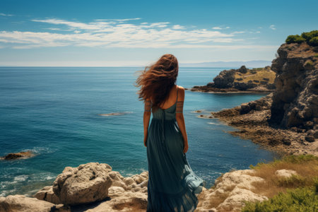 Serenity of a Woman Lost in the Oceans Embraceの素材