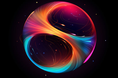 Vibrant Kaleidoscope: Exquisite Multicolored Sphere Enchanting Dark Backgroundの素材