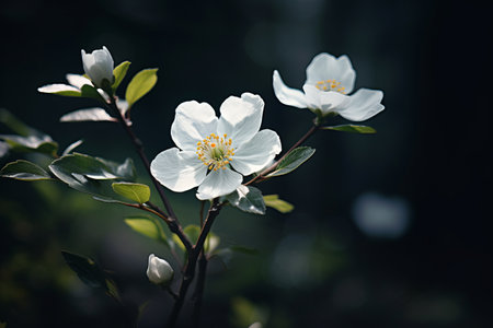 Captivating Close-up: The Mesmerizing White Flower Revealed Through Selective Focus Photography (3:2の素材