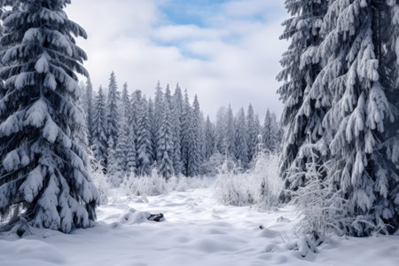 Winter Wonderland: Majestic Snow Covered Trees in 3:2 Aspect Ratioの素材