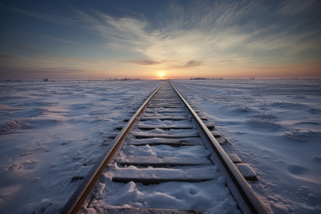 Embarking on a Winter Journey: Exploring Tracks on Snow - AR 3:2の素材