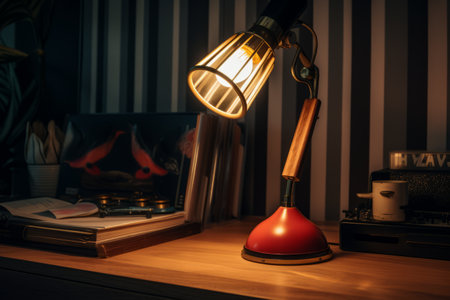 Shedding Light on Architectural Brilliance: The Turned-On Desk Lamp in AR 3:2の素材