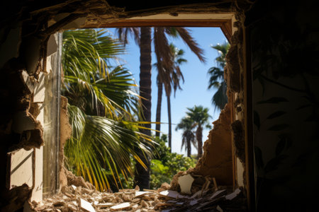 Shattered Visions: Capturing the Splendor of a Palm Trees Growth in Daylightの素材