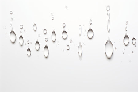 Tranquil Water Droplets on a White Canvas - AR 3:2の素材