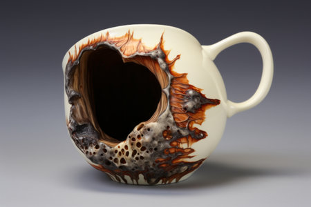 Cafe Dreams: A Sleek White Ceramic Mug Brimming with Richly Brewed Brown Delight --ar 3:2の素材