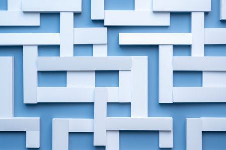 Harmonious White Rectangular Pattern Unveiled on Tranquil Blue Surface: AR 3:2の素材