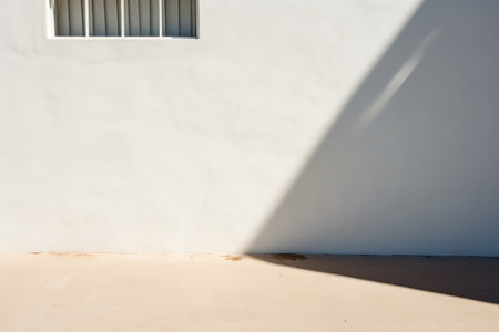 Dancing Shades: Illuminating a White Wall with Sunlight, Captured in a 3:2 Compositionの素材