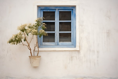 The Charm of the White Wooden Window: A Captivating 3:2 Artistic Perspectiveの素材