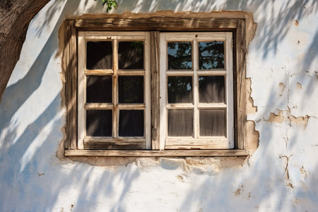 Captivating White Wooden Window: An Artistic Aspect in 3:2 Ratioの素材