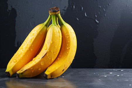 Brightly Ripened Yellow Banana: Captured in a Dynamic 3:2 Frame on a Subtle Gray Surfaceの素材