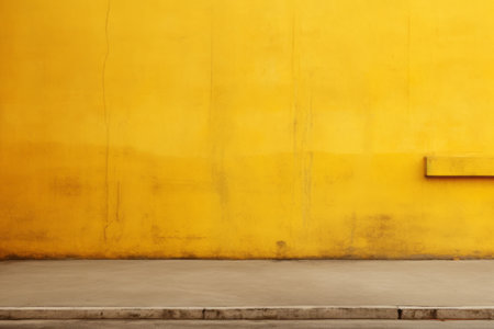 Vibrant Splendor: Exploring the Yellow Concrete Wall --ar 3:2の素材