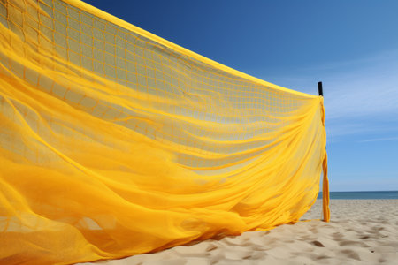 Enhancing the Game: The Vibrant Yellow Volleyball Net in AR 3:2の素材