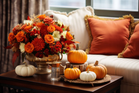 Falling for Fall: Captivating Autumn Bouquets and Cozy Coffee Table Displayの素材