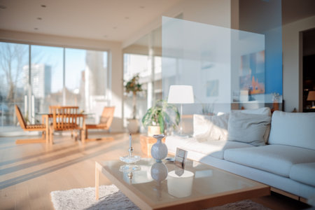 Captivatingly Abstract: The Enigmatic Blur of a Modern Living Room Interiorの素材