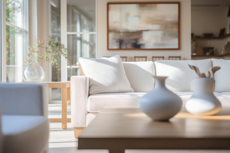 Captivatingly Blurred: An Enchanting Glimpse into a Living Room Havenの素材