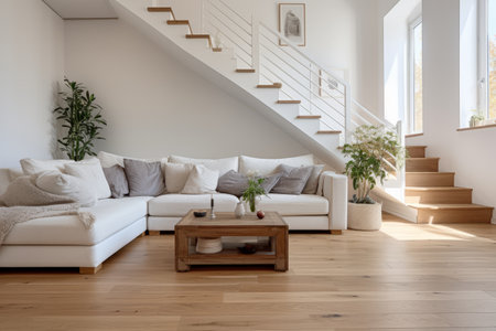 Inviting Elegance: Luxurious Sofa and Decorative Cushions in a Spacious Modern Living Roomの素材