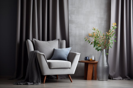Embracing Coziness: The Perfect Grey Armchair amidst Cozy Living Room Curtainsの素材