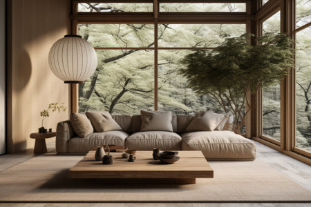 Unveiling the Tranquil Beauty of Japandi, Wabi-Sabi, and Modern Japanese-inspired Living Room Interiの素材