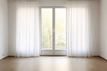 Captivating Simplicity: Unveiling the Delightful Interior of an Empty Living Room in a Modern Apartmの素材