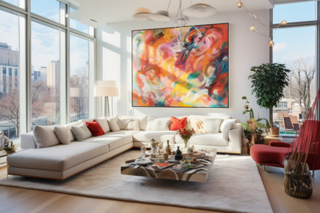 Captivating Panorama: Luxurious and Light-Filled Living Room Retreatの素材