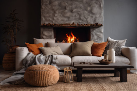 Boho Chic: Stylish Details, Modern Designs, and Cozy Comfort in the Living Roomの素材