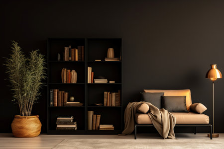 Harmonious Blend: A Minimalist Take on Cozy Living Room Interior with Stylish DÃ©cor Accents and Persの素材