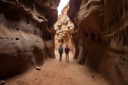Experiencing the Majestic Beauty: Brothers' Adventure in San Diego's Slot Canyonの素材