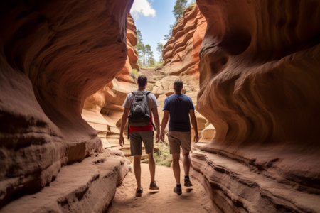 California Adventure: Bonding Brothers Conquer San Diego's Stunning Slot Canyon Togetherの素材