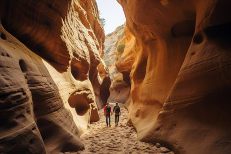 Unbreakable Bonds: Brothers Conquer San Diego's Slot Canyons on a Thrilling Hiking Adventureの素材