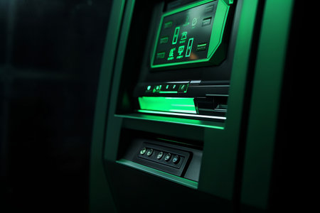 The Green Blinking ATM Slot: Your One-Stop for Cash Withdrawal and Deposit!の素材