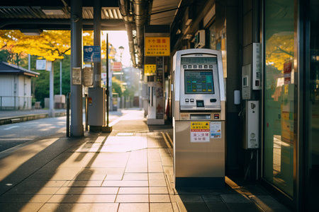Capturing the Essence of Chiba City: A Ticket Machine Snapshot at Keisei Line Train Stationの素材