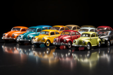 Capturing Miniature Joy: A Studio Portrait of Toy Carsの素材