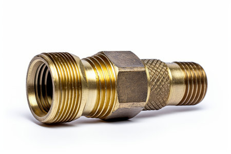 Spotlight on Convenience: A Close-Up of a Brass Hose Fitting with Easy-to-Use Tipの素材