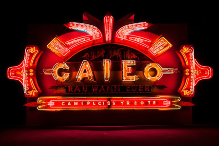 Radiant Glow: The Mesmerizing Neon Casino Entrance Signの素材