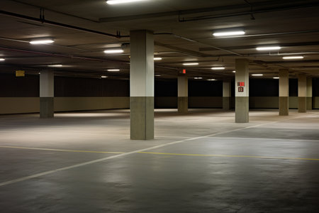 Desolate Parking Lot: Abandoned and Car-less Spacesの素材