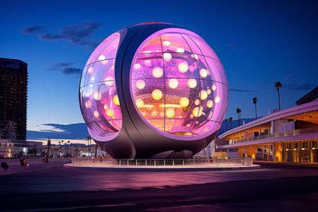 The Exosphere: Illuminating Las Vegas Nightscape with Art and Advertisementsの素材